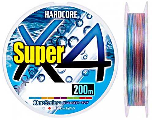 Шнур Duel Hardcore Super X4 200m 5Color #0.4 3.6kg 0.11mm