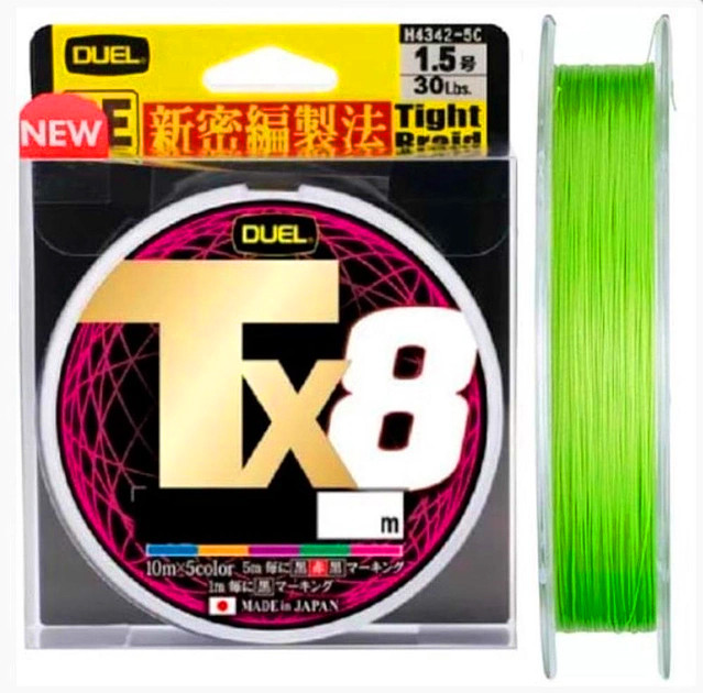 Шнур Duel Tx8 200m Light Green 12.2kg 0.19mm #1.2