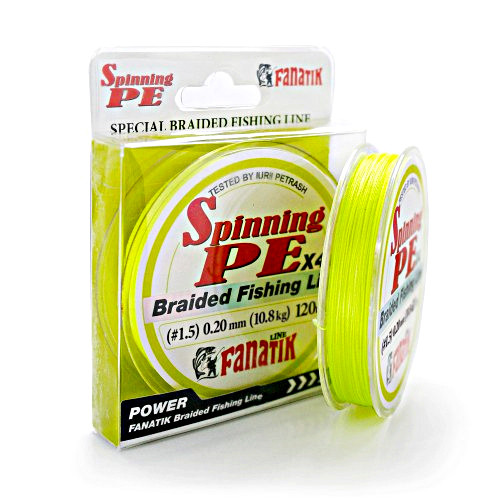 Шнур FANATIK Spinning PE X4 150m 0.6/0.12mm Yellow