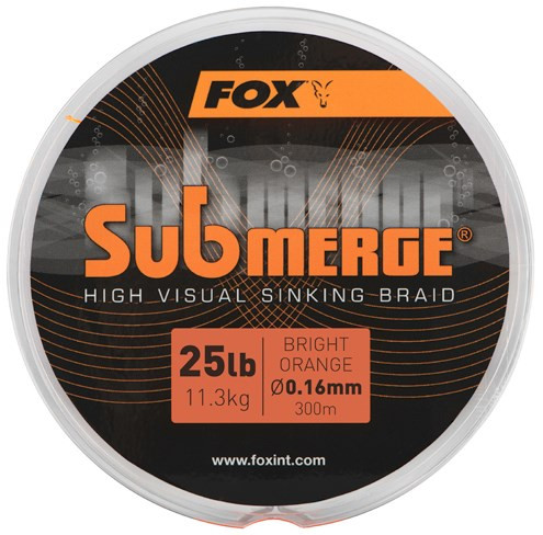 Шнур Fox Submarge Bright Orange Sink Braid 0.20mm 300m