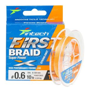 Шнур Intech First Braid X4 Orange 100м #0.6 10lb