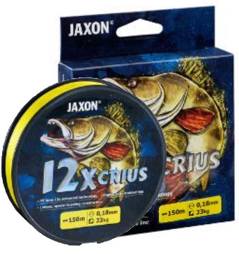 Шнур Jaxon Crius 12x Fluo 0.12 150m ярко жёлтый