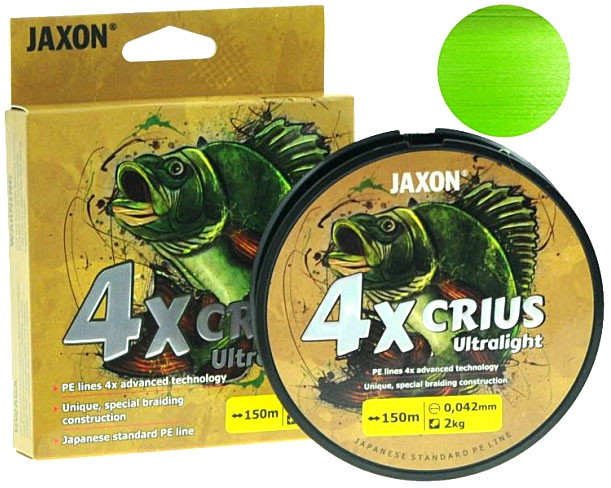 Шнур Jaxon Crius 4x UltraLight Flash 0.042mm 150m яскраво-зелений