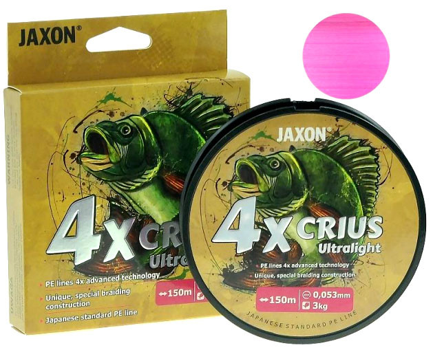 Шнур Jaxon Crius 4x UltraLight pink 0.042mm 150m розовый