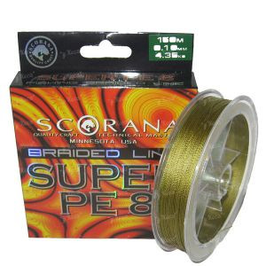 Шнур Scorana Super PE X8 0.10мм 150м Green