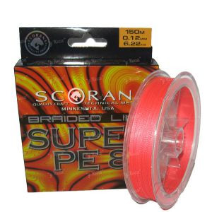 Шнур Scorana Super PE X8 0.18мм 150м Orange
