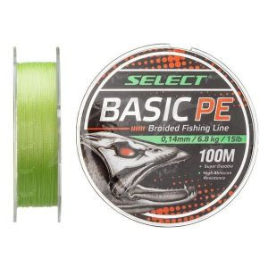 Шнур Select Basic PE 100м 0.14мм салатный 15lb/6.8кг