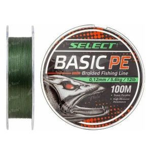 Шнур Select Basic PE 100м 0.20мм темно зеленый 28lb/12.7кг