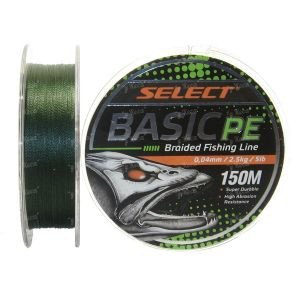 Шнур Select Basic PE 150м 0.04мм темно зеленый 5lb/2.5кг