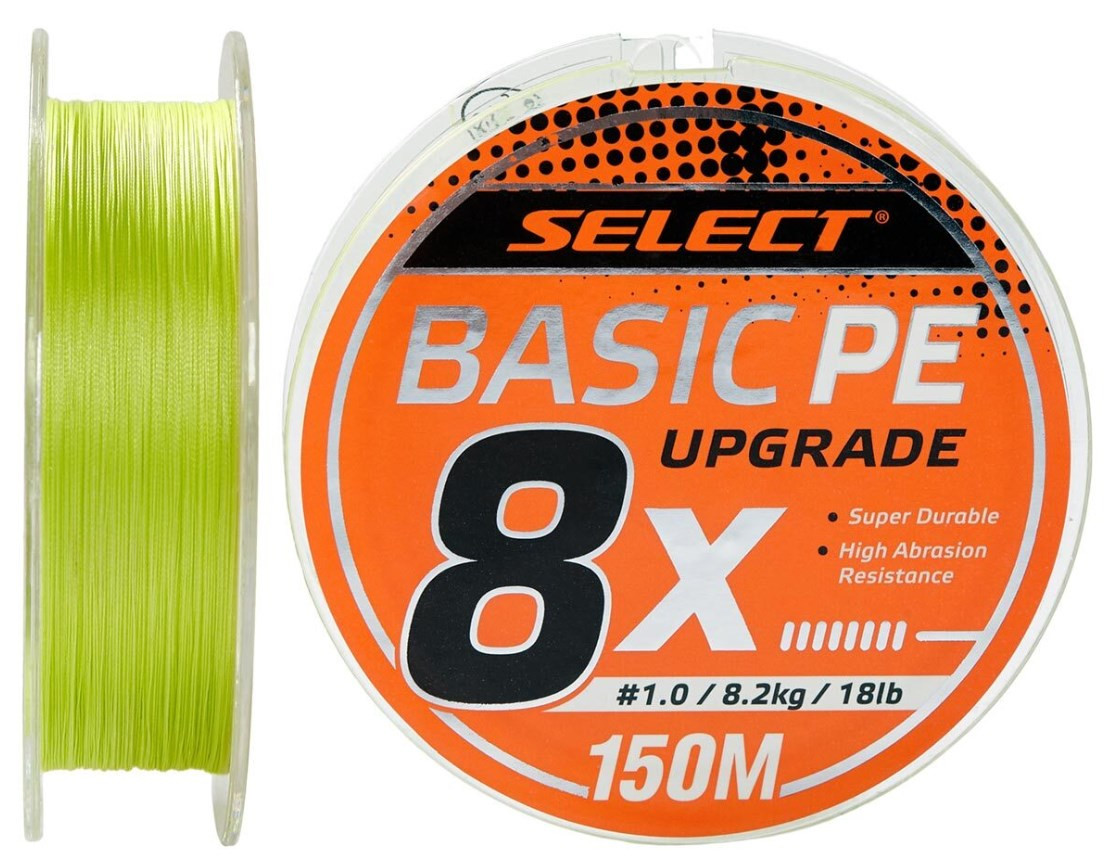 Шнур Select Basic PE 8X Light Green 150m #0.8/0.12mm 14lb/6kg