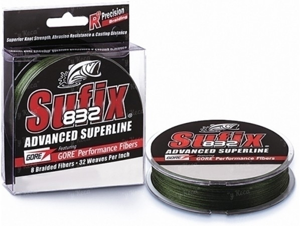 Шнур Sufix 832 250м 0.20мм 30lb/13.5кг Low-Vis Green