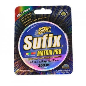 Шнур Sufix Matrix Pro 250м 0.20мм 25Lb Multi Color
