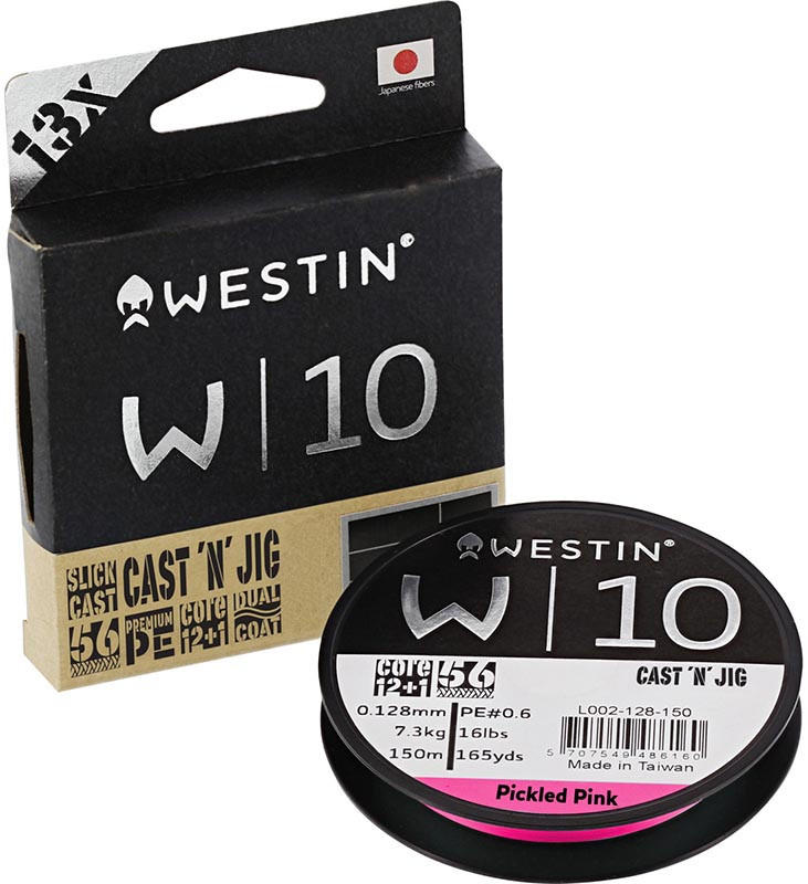 Шнур Westin W10 Cast 'N' Jig 13 Braid Pickled Pink 110m PE 0.2 / 0.08mm / 6.0kg