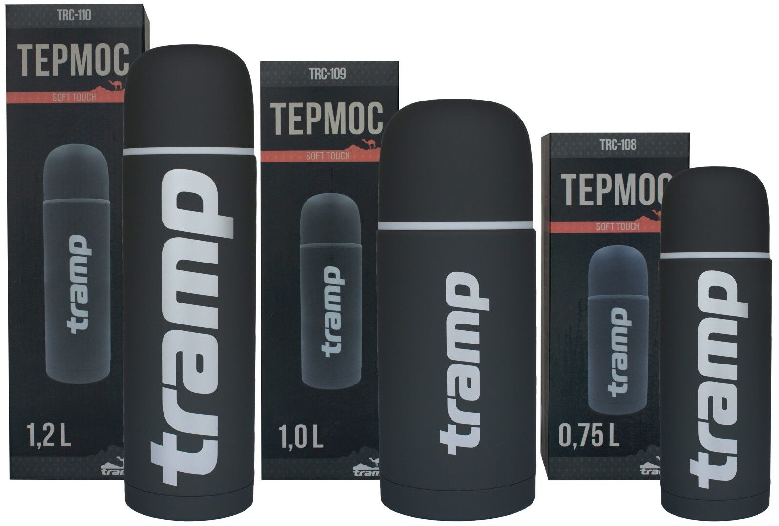 Термос Tramp Soft Touch Серый 0.75L