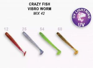 Виброхвост Crazy Fish Vibro Worm 5см M42