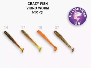 Віброхвіст Crazy Fish Vibro Worm 5см M43