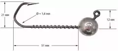 Джиг-головка Jigger крючок VMC Barbarian 120L 5/0 21g