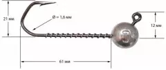 Джиг-головка Jigger крючок VMC Barbarian 120L 6/0 40g