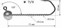 Джиг-головка с пружиной DS Barbarian 7г №7/0 1шт