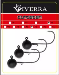 Джиг головка вольфрам Viverra 1,8g #1 Black (4шт)