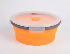 Контейнер Tramp складной силиконовый с крышкой защелкой оранжевый 800ml
