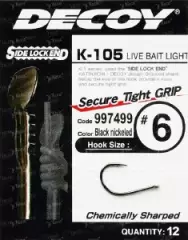 Крючки Decoy K-105 Live bait light №6 12шт