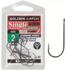 Крючки Golden Catch SIngle Worm 1234BN №1 10шт