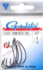 Крючки офсетные Gamakatsu Worm Offset EWG Black №01 6шт