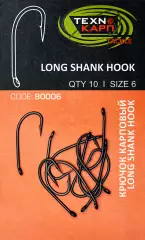 Крючок карповый Технокарп Long shank hook №6