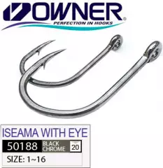 Крючок Owner 50188 Iseama With Eye №10 Black Chrome 11шт