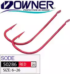 Крючок Owner 50286 Sode №12 Red 16шт