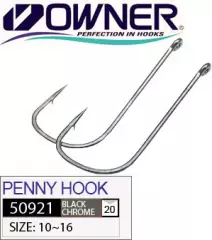 Крючок Owner 50921 Penny Hook №14 Black Chrome 11шт