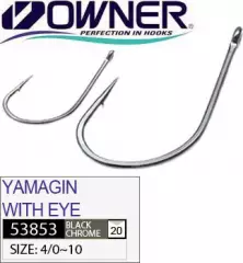 Крючок Owner 53853 Yamagin With Eye №10 Black Chrome 13шт