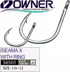 Крючок Owner 56501 Iseama X With Ring №6 Black Chrome 6шт