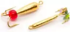 Мормышка Grifon Чертик с петлей длинный 1.5мм G231-золото