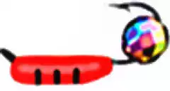 Мормышка вольфрам PM471 Столбик с гран шаром Хамелеон 0.5g (красный) №2