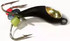 Мормышка вольфрамовая 123 Чертик банан с коронкой №2 0.3g