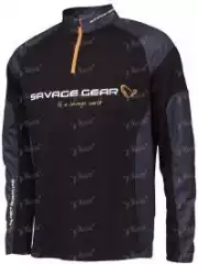 Реглан Savage Gear Tournament Gear Shirt 1/2 Zip Black Ink L