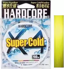 Шнур Duel Hardcore Super Cold X4 200m Hi-Vis Yellow #0.8 6.4kg 0.15mm