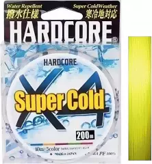 Шнур Duel Hardcore Super Cold X4 200m Hi-Vis Yellow #1.0 8.0kg 0.17mm