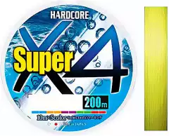 Шнур Duel Hardcore Super X4 200m Hi-Vis Yellow #0.6 5.4kg 0.13mm