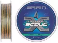 Шнур фидерный Brain Scout 4X 150m Camo green 0.08mm