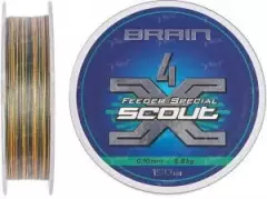 Шнур фидерный Brain Scout 4X 150m Camo green 0.10mm