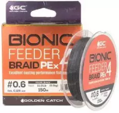 Шнур Golden Catch Bionic Feeder PE X4 #0.8 150м Black