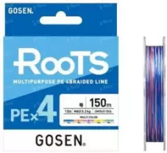 Шнур Gosen Roots X4 150m multicolor #0.6 12lb