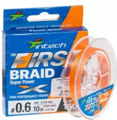 Шнур Intech First Braid X4 Orange 150м #0.8 12lb