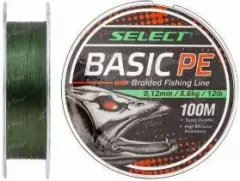 Шнур Select Basic PE 100м 0.24мм темно зеленый 40lb/18.2кг