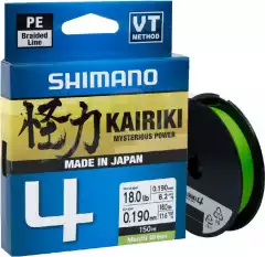 Шнур Shimano Kairiki 4 PE (Mantis Green) 150m 0.13mm 7.4kg