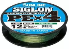 Шнур Sunline Siglon PE x4 10lb темно-зеленый 150m