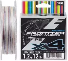 Шнур YGK Frontier X4 Assorted мультиколор 100m #1.2/12lb